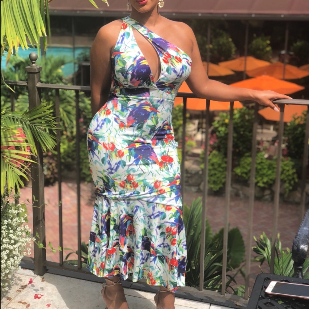 Fashion Nova Wedding Reception  Flower Print Dress